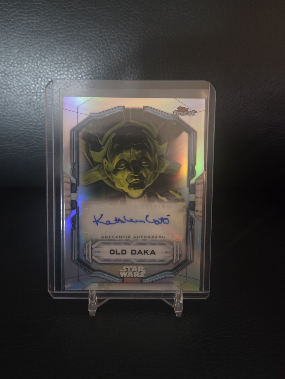 2022 Topps Finest Star Wars Clone Wars Autograph Old Daka Holo Trading Card